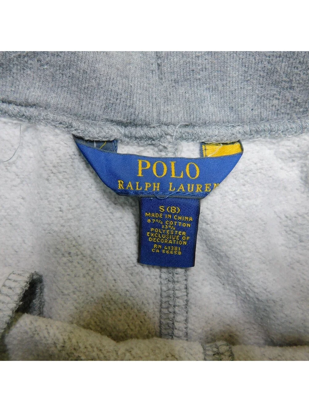 Polo Ralph Lauren Boys Sweatpants Size S 8 Gray Fleece Joggers Pants Pony Logo